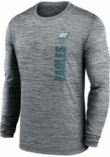 Nike Philadelphia Eagles Grey Sideline Velocity Long Sleeve T-Shirt