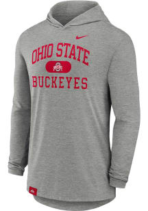 Nike Ohio State Buckeyes Mens Grey Number One Long Sleeve Lightweight Hoodie