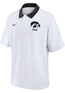 Nike Iowa Hawkeyes Mens White Name Drop Short Sleeve Polo