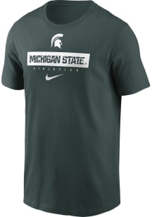 Nike Michigan State Spartans Green Sideline Crew Short Sleeve T Shirt