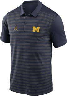 Nike Michigan Wolverines Mens Blue Sideline Victory Short Sleeve Polo