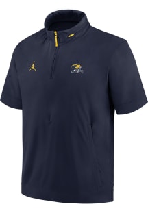 Nike Michigan Wolverines Mens Blue Sideline Coach Style Short Sleeve Jacket