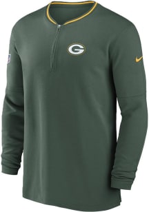 Nike Green Bay Packers Mens Green Sideline Coach Long Sleeve Qtr Zip Pullover