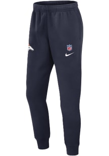 Nike Denver Broncos Mens Navy Blue Sideline Club Fleece Sweatpants