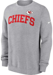 Nike Kansas City Chiefs Mens Grey Club Long Sleeve Crew Sweatshirt