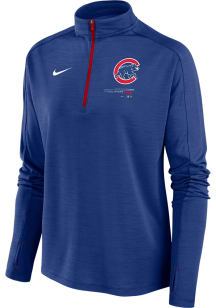 Nike Chicago Cubs Womens Blue Logo Local Qtr Zip Pullover