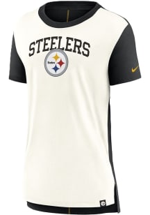 Nike Pittsburgh Steelers Womens White Blitz Contrast Short Sleeve T-Shirt