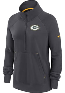 Nike Green Bay Packers Womens Charcoal Premium Qtr Zip Pullover