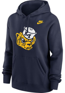 Nike Michigan Wolverines Womens Blue Club Hooded Sweatshirt