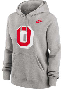 Nike Ohio State Buckeyes Womens Grey Club Hooded Sweatshirt