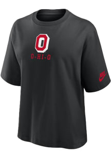 Nike Ohio State Buckeyes Womens Black Boxy Short Sleeve T-Shirt