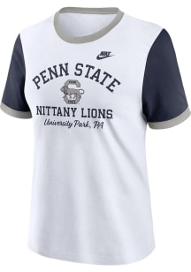Nike Penn State Nittany Lions Womens White Ringer Short Sleeve T-Shirt