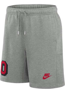Nike Ohio State Buckeyes Mens Grey Fleece Graphic Shorts