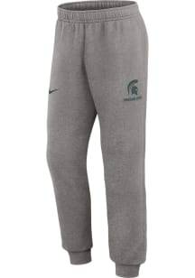 Nike Michigan State Spartans Mens Grey Club Fleece Jogger Sweatpants