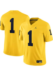 Nike Michigan Wolverines Yellow Jordan Game Football Jersey