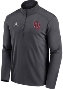 Nike Oklahoma Sooners Mens Anthracite Jordan Pacer Long Sleeve Qtr Zip Pullover
