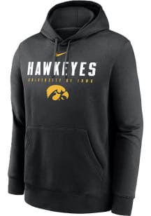 Nike Iowa Hawkeyes Mens Black Dynamic Mascot Long Sleeve Hoodie