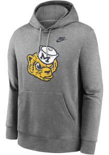 Nike Michigan Wolverines Mens Grey Legacy Club Long Sleeve Hoodie