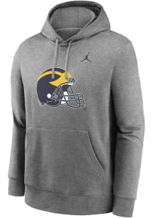 Nike Michigan Wolverines Mens Grey Jordan Alternate Logo Long Sleeve Hoodie