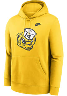 Nike Michigan Wolverines Mens Yellow Sailor Bear Long Sleeve Hoodie