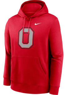 Nike Ohio State Buckeyes Mens Red Alternate Logo Long Sleeve Hoodie