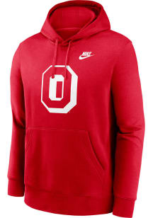Nike Ohio State Buckeyes Mens Red Legacy Club Long Sleeve Hoodie