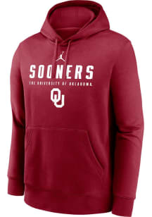 Nike Oklahoma Sooners Mens Crimson Jordan Dynamic Mascot Long Sleeve Hoodie