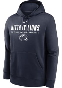 Nike Penn State Nittany Lions Mens Navy Blue Dynamic Mascot Long Sleeve Hoodie