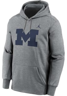Nike Michigan Wolverines Mens Grey Jordan Primary Endzone Hood
