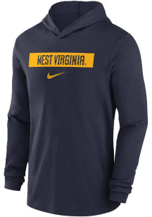 Nike West Virginia Mountaineers Mens Navy Blue Sideline Long Sleeve Lightweight Hoodie
