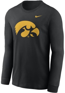 Nike Iowa Hawkeyes Black Primary Logo Design Long Sleeve T Shirt