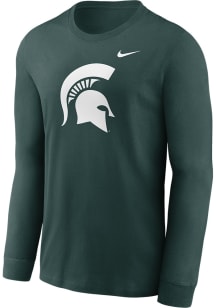 Nike Michigan State Spartans Green Primary Logo Long Sleeve T Shirt