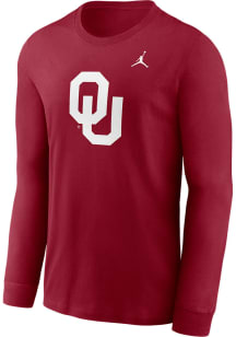 Nike Oklahoma Sooners Crimson Jordan Primary Logo Long Sleeve T Shirt