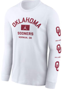 Nike Oklahoma Sooners White Jordan Two Hit Long Sleeve T Shirt