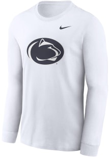 Nike Penn State Nittany Lions White Primary Logo Design Long Sleeve T Shirt