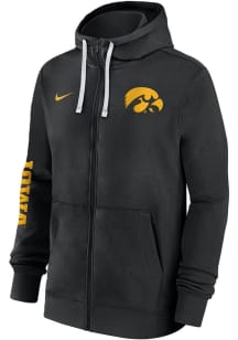 Nike Iowa Hawkeyes Mens Black Team Issue Club Long Sleeve Full Zip Jacket