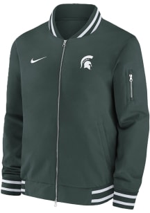 Nike Michigan State Spartans Mens Green Sideline Bomber Medium Weight Jacket