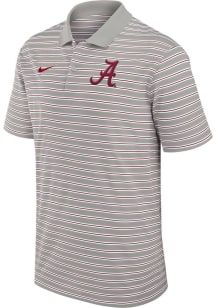 Nike Alabama Crimson Tide Mens Grey Stripe Short Sleeve Polo