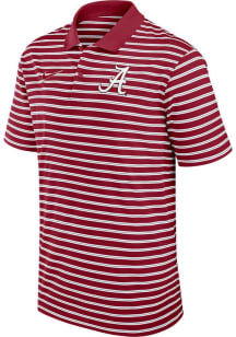 Nike Alabama Crimson Tide Mens Crimson Stripe Short Sleeve Polo