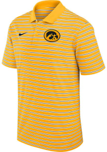 Nike Iowa Hawkeyes Mens Gold Stripe Short Sleeve Polo