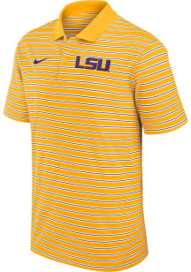 Nike LSU Tigers Mens Gold Stripe Short Sleeve Polo