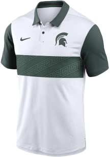 Nike Michigan State Spartans Mens White Vapor Short Sleeve Polo