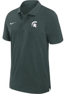Nike Michigan State Spartans Mens Green Sideline Woven Short Sleeve Polo