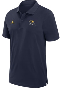Nike Michigan Wolverines Mens Blue Sideline Woven Jordan Short Sleeve Polo