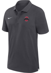 Nike Ohio State Buckeyes Mens Anthracite Sideline Woven Short Sleeve Polo
