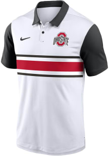 Nike Ohio State Buckeyes Mens White Vapor Short Sleeve Polo