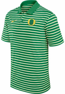 Nike Oregon Ducks Mens Green Stripe Short Sleeve Polo