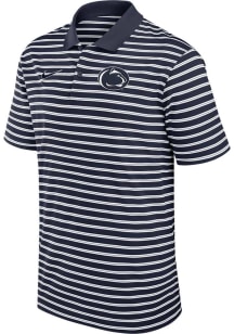Nike Penn State Nittany Lions Mens Navy Blue Stripe Short Sleeve Polo