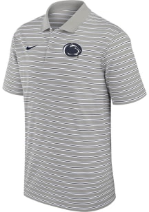 Nike Penn State Nittany Lions Mens Grey Stripe Short Sleeve Polo