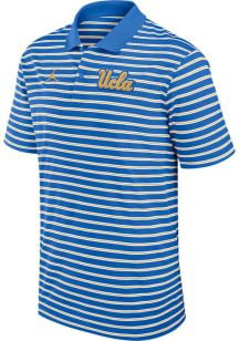 Nike UCLA Bruins Mens Blue Jordan Stripe Short Sleeve Polo